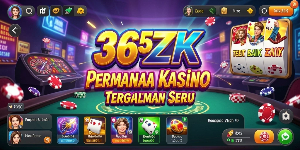Screenshot utama 365ZK menampilkan suasana permainan Kasino yang realistis.