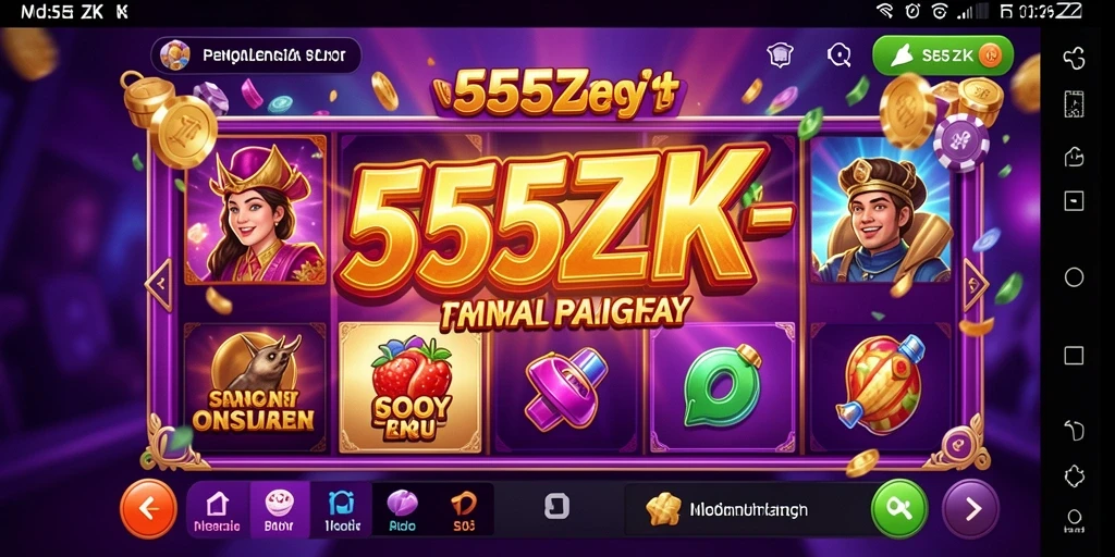 Tampilan menarik dari gameplay Slot di 555ZK.