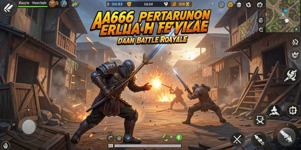 Gameplay seru AA666 dengan pertarungan intens Battle Royale.