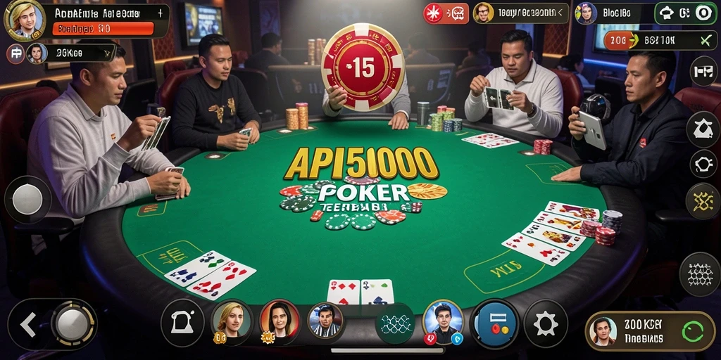 Tampilan gameplay seru dalam API5000 dengan suasana Poker yang kental.