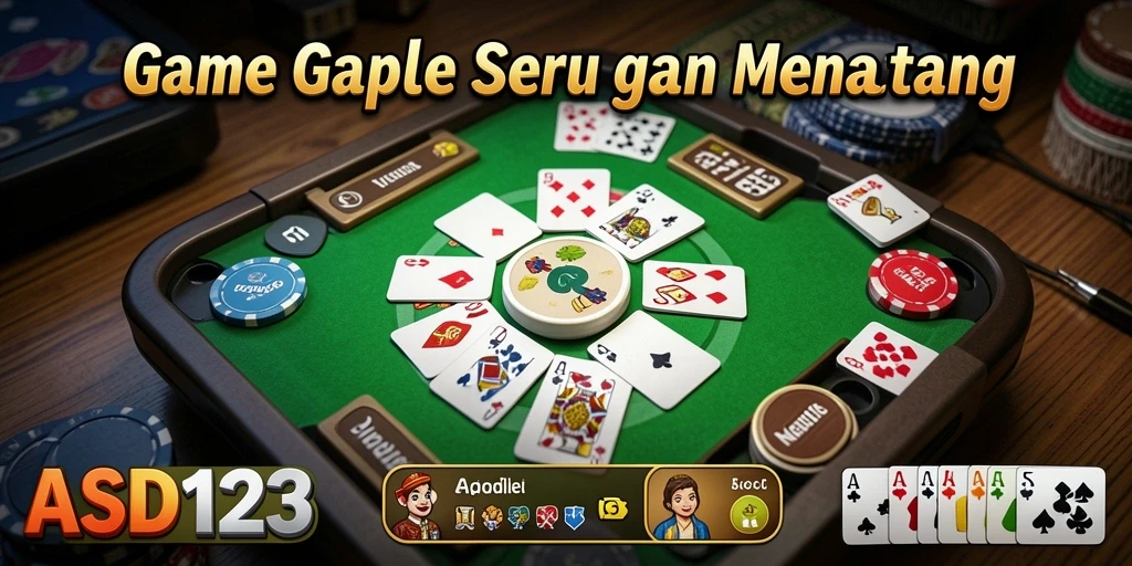 Tampilan menarik gameplay Gaple yang mengasyikkan.