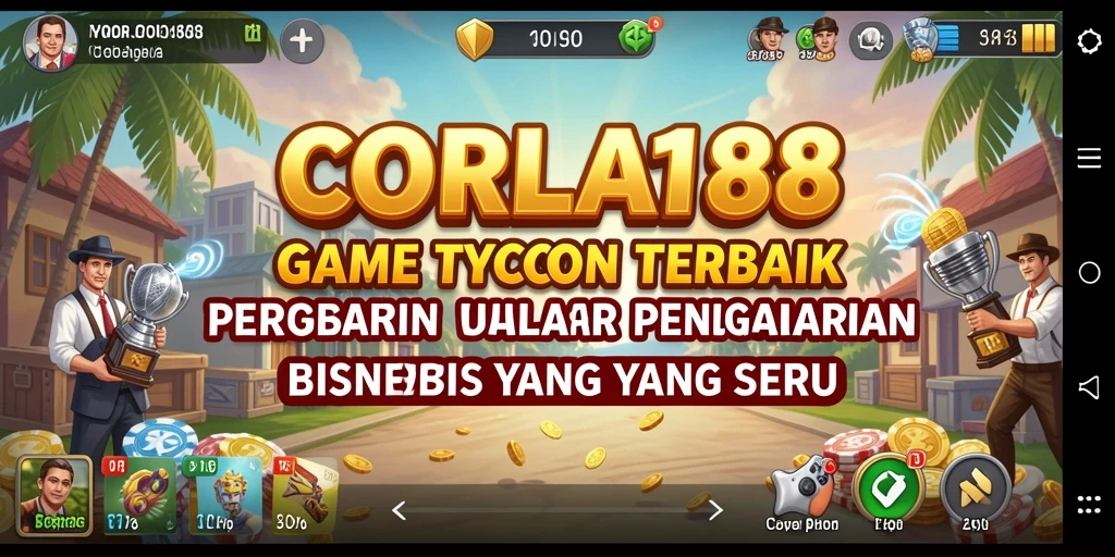 Tangkapan layar CORLA188 yang menunjukkan strategi pengelolaan bisnis Tycoon.