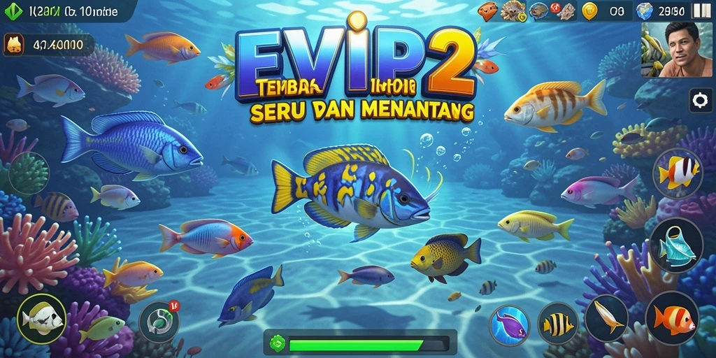 Tampilan gameplay menegangkan dalam game Tembak Ikan EVIP2.