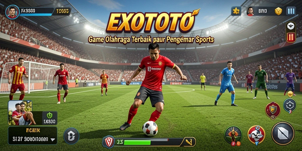 Tampilan screenshot gameplay EXOTOTO dengan aksi olahraga yang mendebarkan.