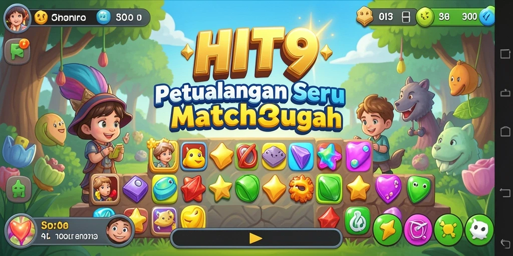 Tangkapan layar HIT9 menampilkan aksi seru gameplay Match-3.