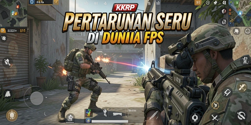 Screenshot gameplay KKRP menampilkan aksi tembak-menembak yang seru dan intens.