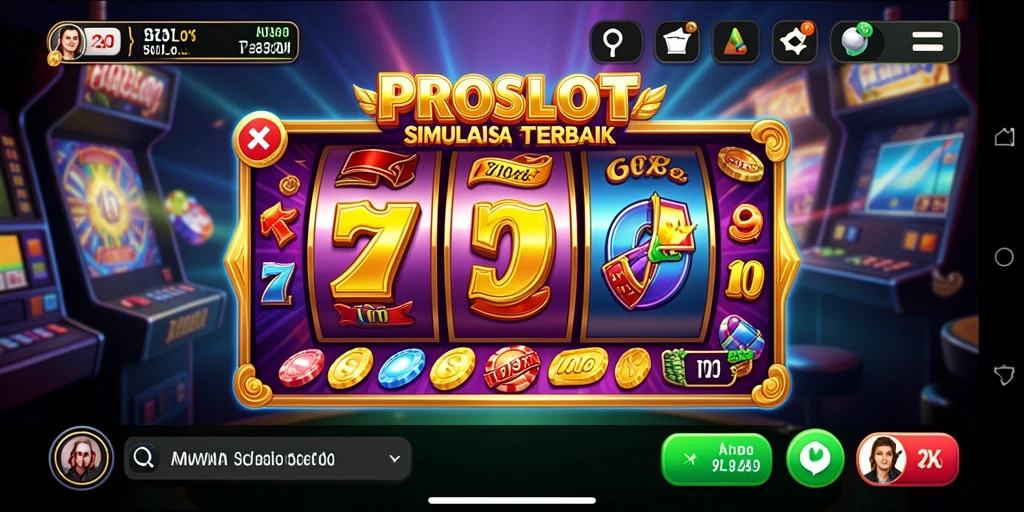 Gameplay PROSLOT menampilkan mesin slot yang seru dan interaktif.