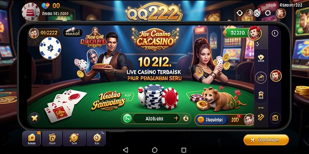 Gameplay seru di QQ222 dengan dealer langsung dan interaksi nyata.