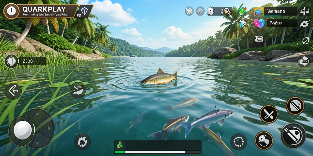 Tampilan gameplay Fishing yang seru dan mengasyikkan di QUARKPLAY.