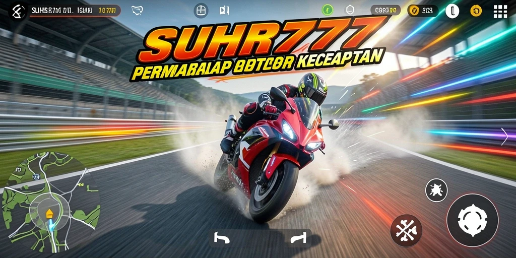 Gameplay mendebarkan dalam SUHU777 saat berlomba di trek balap.