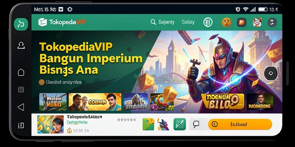 Tangkapan layar gameplay dari TOKOPEDIAVIP menampilkan keseruan membangun bisnis.
